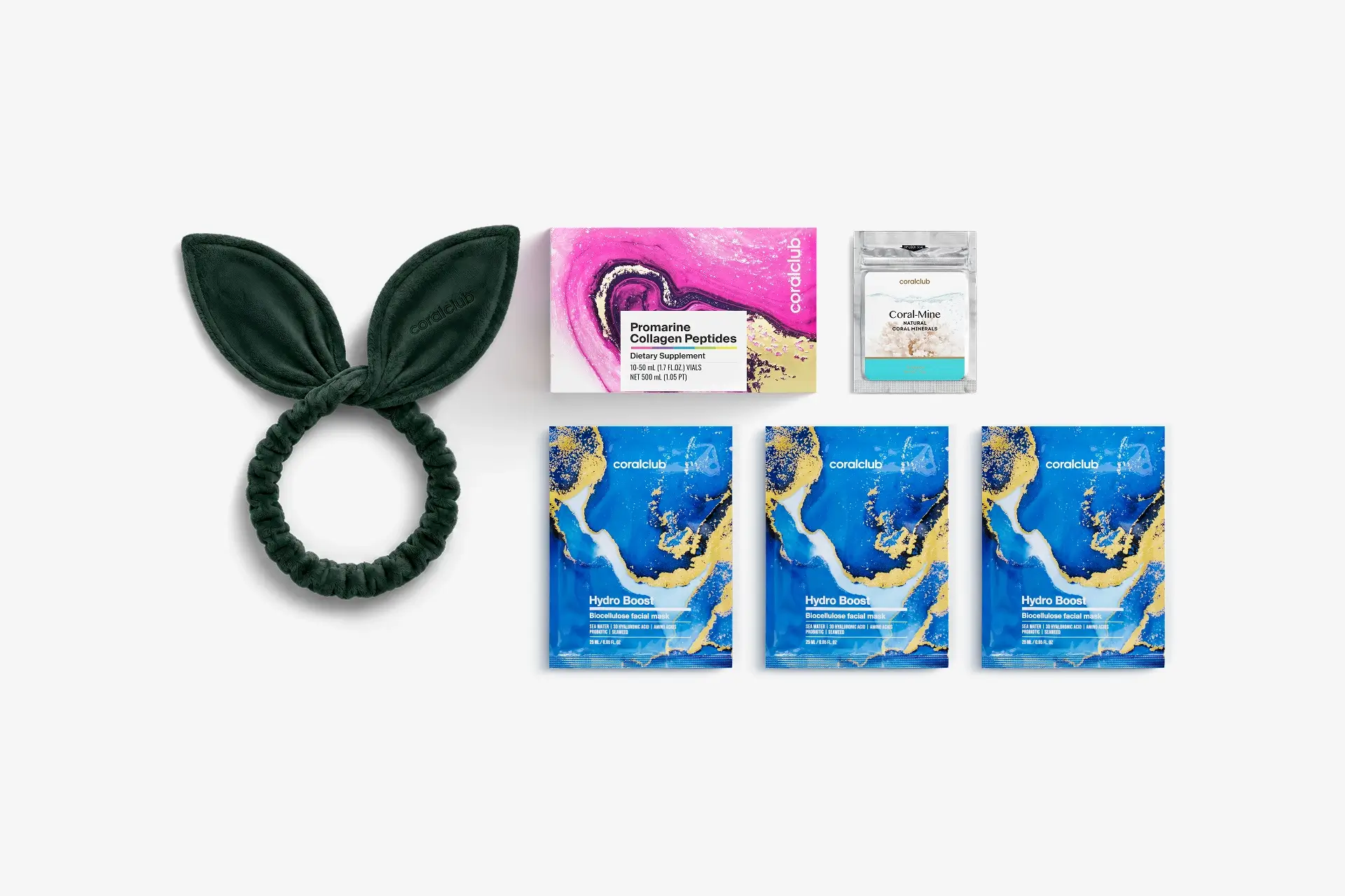 In & Out Starter Pack Promarine Collagen Peptides (10 vials) + Hydro Boost Facial Mask (3 pcs.)