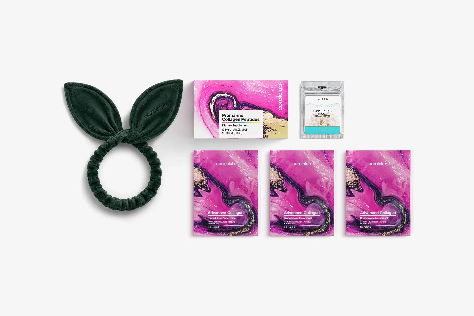 In & Out Starter Pack Promarine Collagen Peptides (10 vials) + Advanced Collagen Facial Mask (3 pcs.)